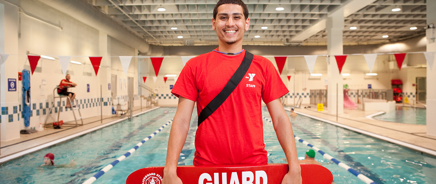 Lifeguard working at YMCA pool