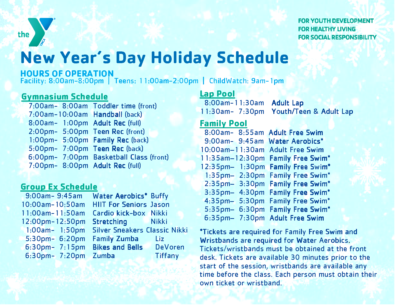 Coney Island YMCA Gym, Pool, & Fitness Class Schedules