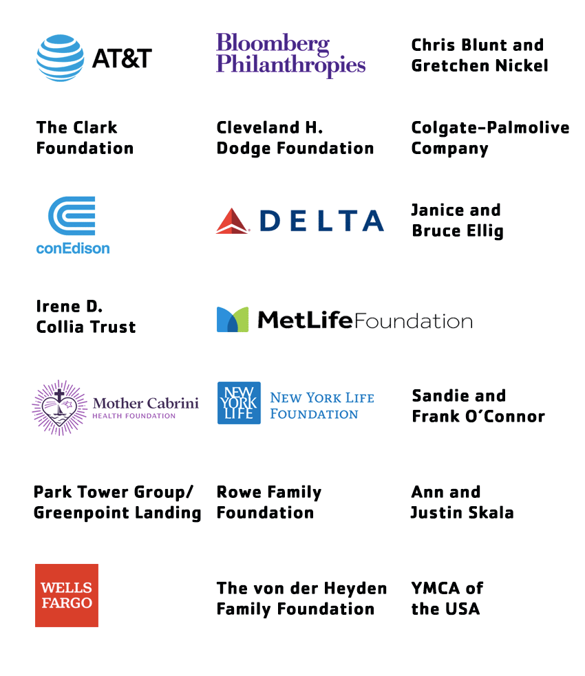 Donor Wall logos and names: Donors to the YMCA of Greater New York