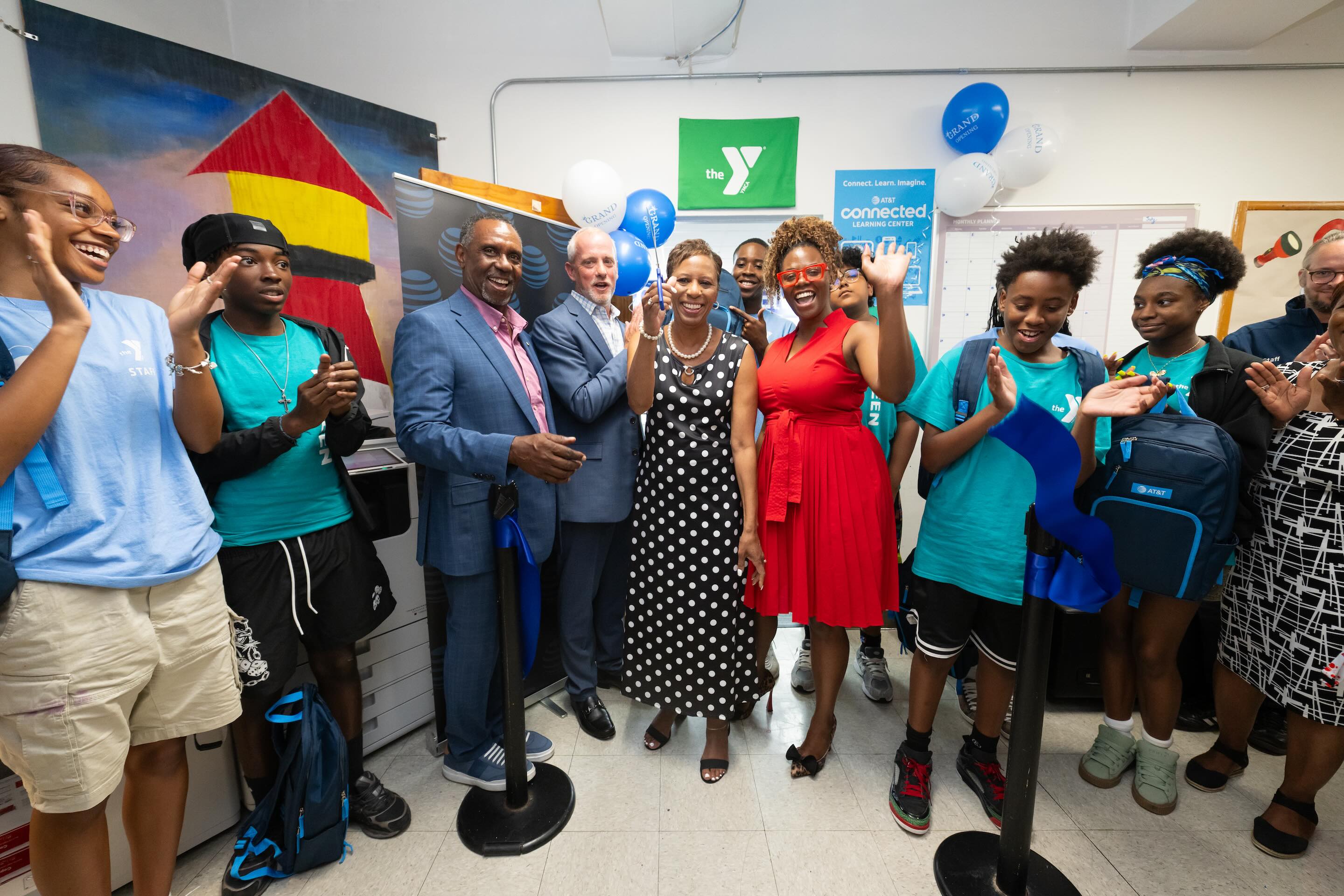 Group standing and clapping