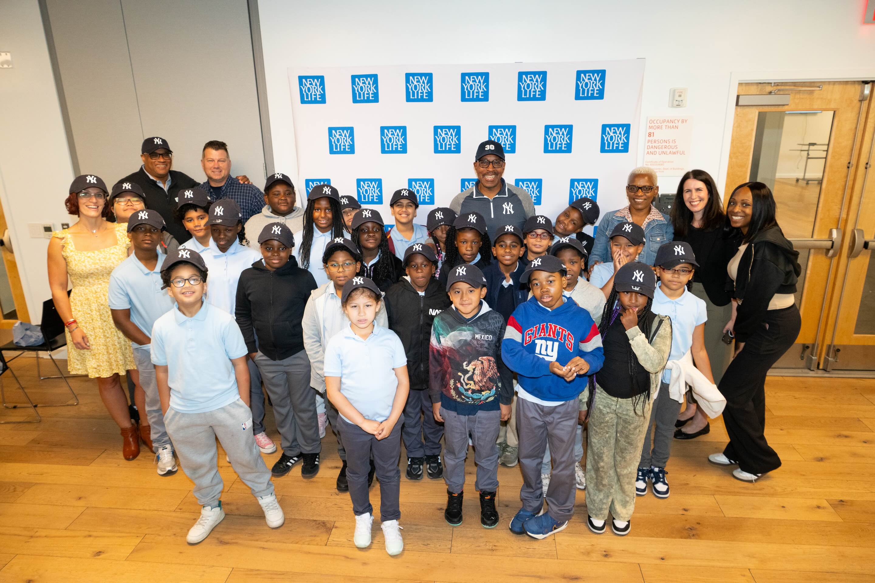 group photo in yankees hats