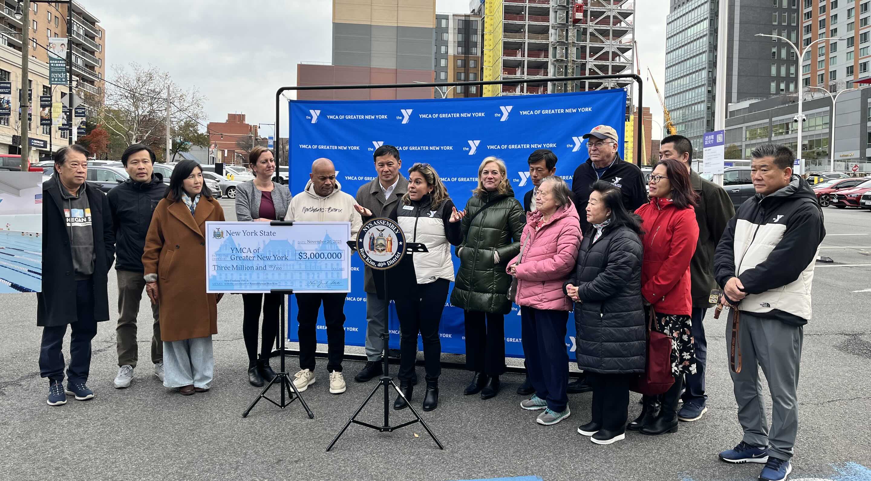 group photo with check