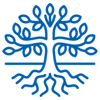 icon of tree with leaves and roots