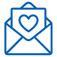 icon of envelope and letter with heart on it