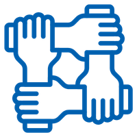 icon of four interlocking hands