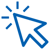 icon of clicking arrow with movement marks around it