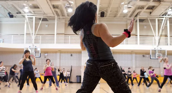 Group exercise class at YMCA in Staten Island