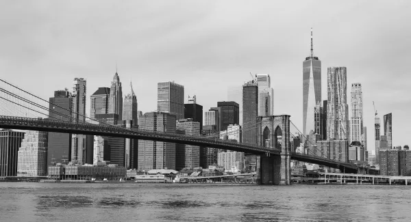 nyc skyline in black & white