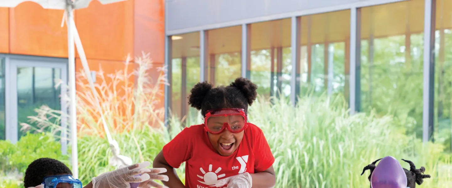 3 kids doing science projects
