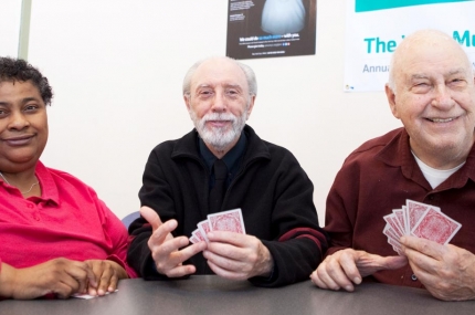 Seniors playing cards