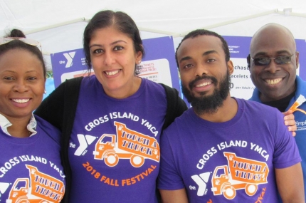 Cross Island YMCA staff at Touch a Truck event in Queens