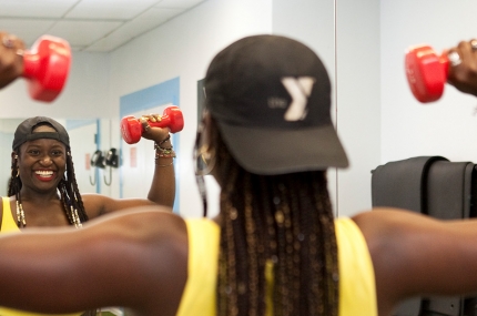 Adult working out at YMCA
