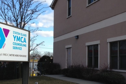 Exterior of YMCA counseling services building.