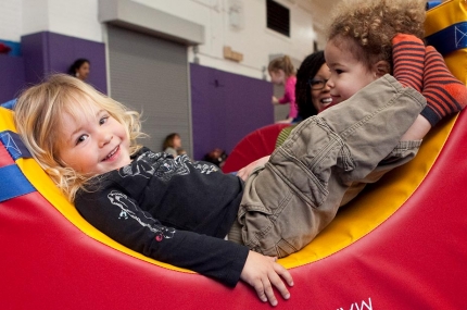 Kids in gymnasium of YMCA
