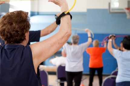 An exercise class.