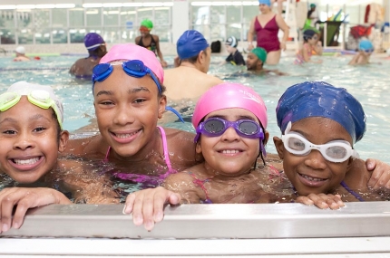 Girls swimming at the YMCA