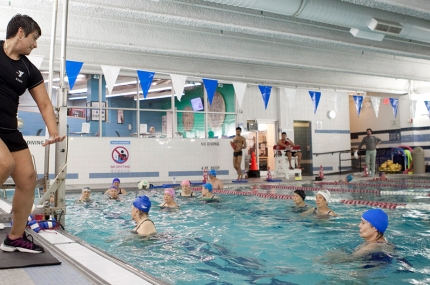 A water exercise class at the YMCA.