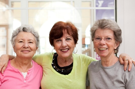 Three women sitting together at YMCA