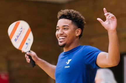 Man playing pickleball