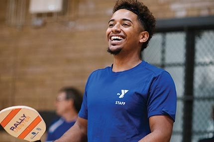 Man playing pickleball