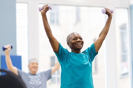 Woman lifting weights