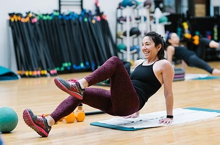 Woman in boot camp class