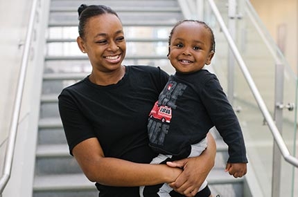 Mom and son at YMCA