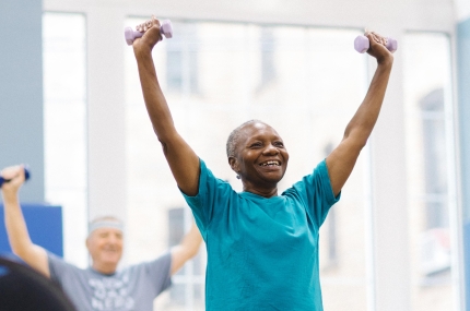 Woman lifting weights