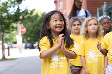 Summer Camp girl yellow shirt