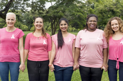 Women with pink ribbons