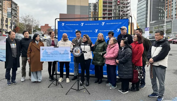 group photo with check