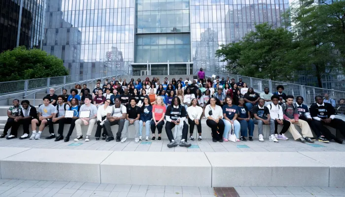 large group seated on steps