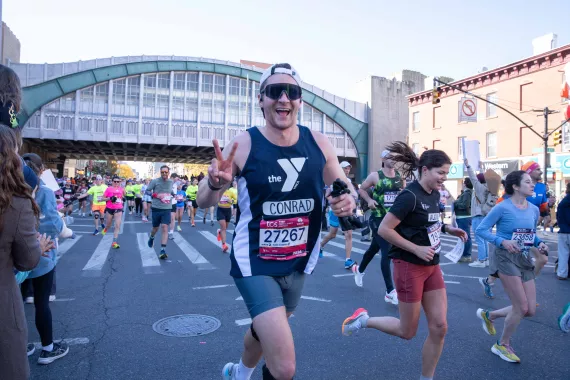Team Y Champions runner at TCS NYC Marathon
