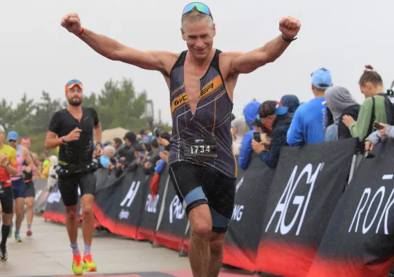 Scott Brindley finishes Ironman 70.3