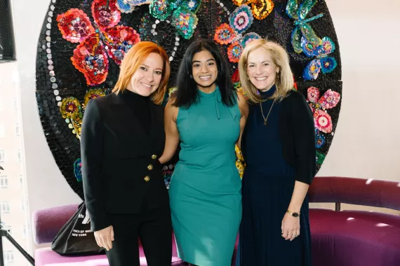 CEO Sharon Greenberger with Jen Psaki and Alanis Omar at Women's Leadership Luncheon