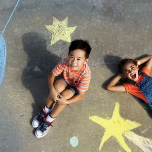 Kids and sidewalk chalk