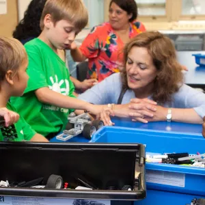 Sharon Greenberger visiting YMCA Summer Day Camp at McBurney