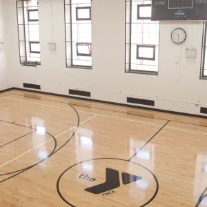 A basketball court at the Harlem YMCA.