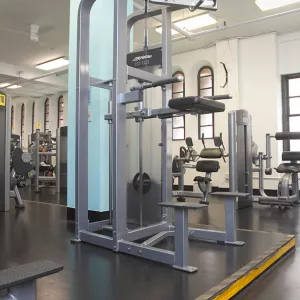 Training machines and equipment at the gym at West Side YMCA