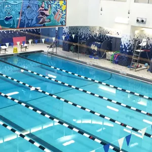 A large indoor pool at the McBurney YMCA.