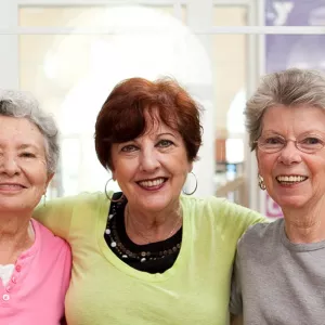 Senior women becoming friends at the YMCA