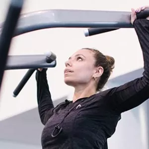 Woman doing pull up