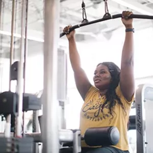 Woman doing arm exercise