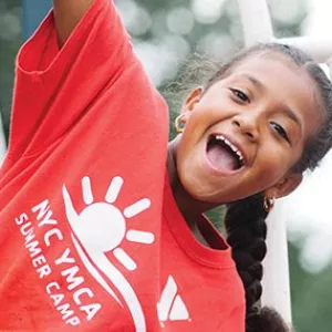 Girl smiles on playground