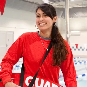 lifeguard woman smiles