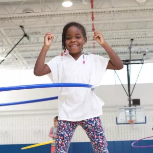 Girl with a hula hoop