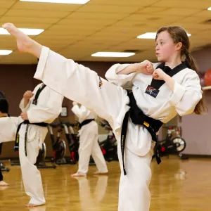 girl karate kicks