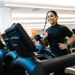 woman on treadmill