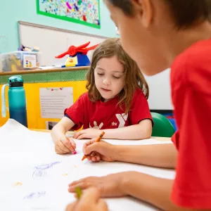 2 kids in classroom