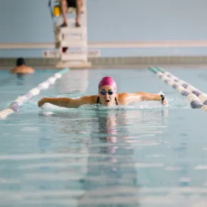 woman in swim lane